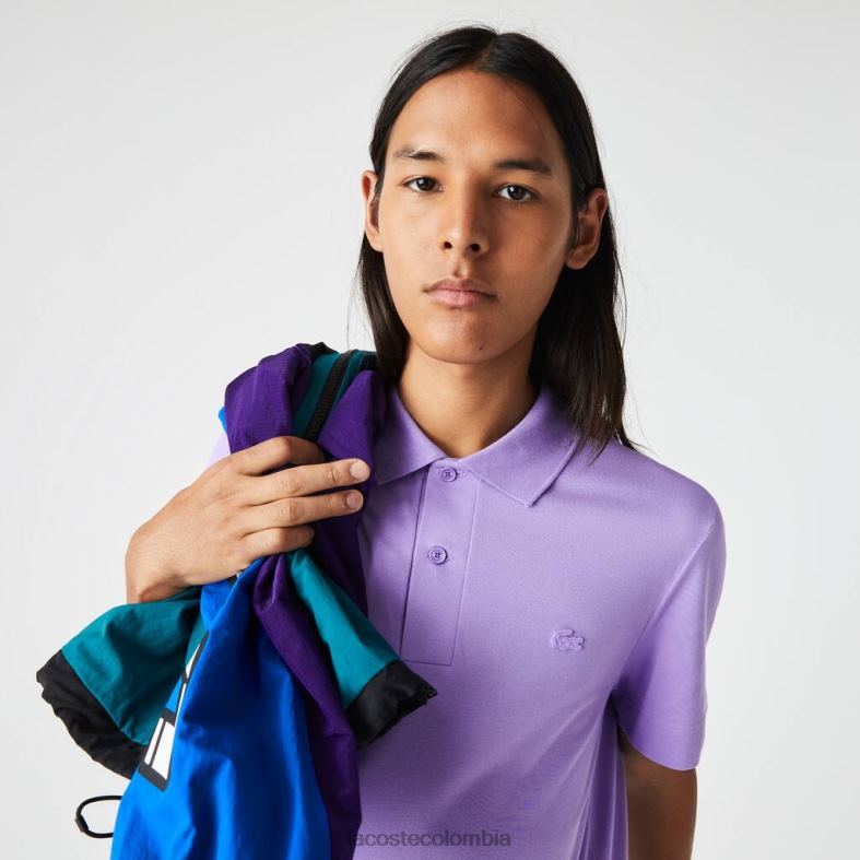 polo de piqué de algodón transpirable con movimiento activo púrpura Lacoste ropa hombres 80XZX602