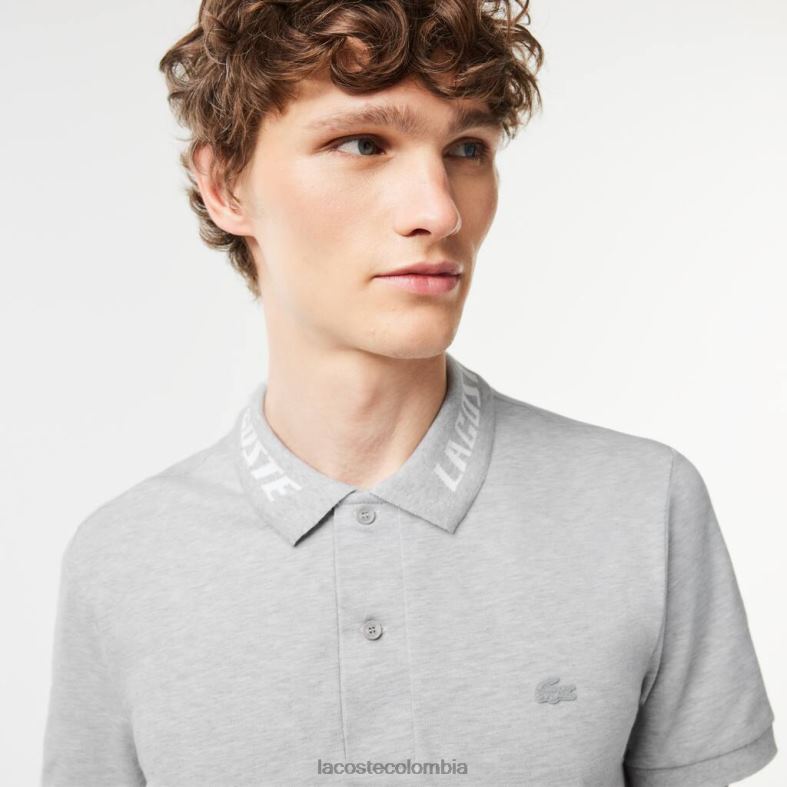 polo de piqué elástico con detalle de marca lomo gris Lacoste ropa hombres 80XZX778