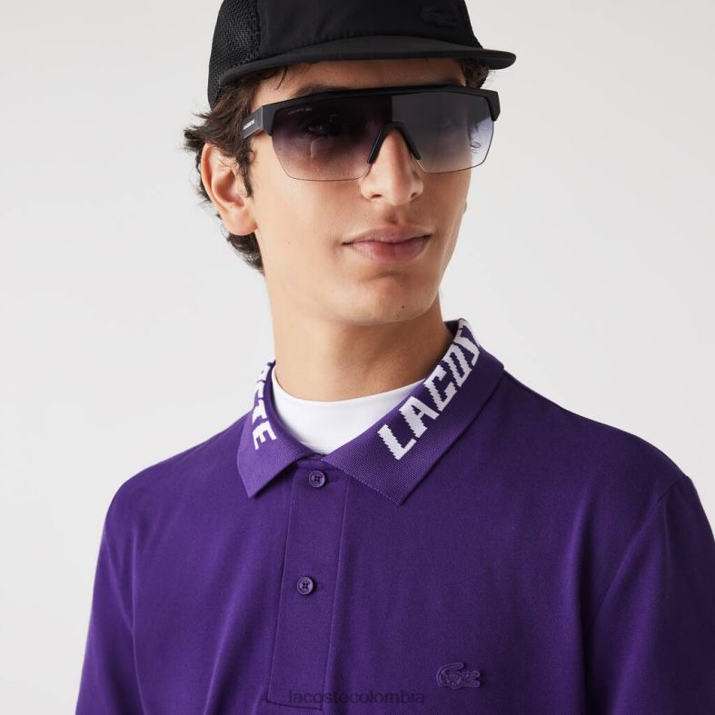 polo de piqué elástico con detalle de marca púrpura Lacoste ropa hombres 80XZX776