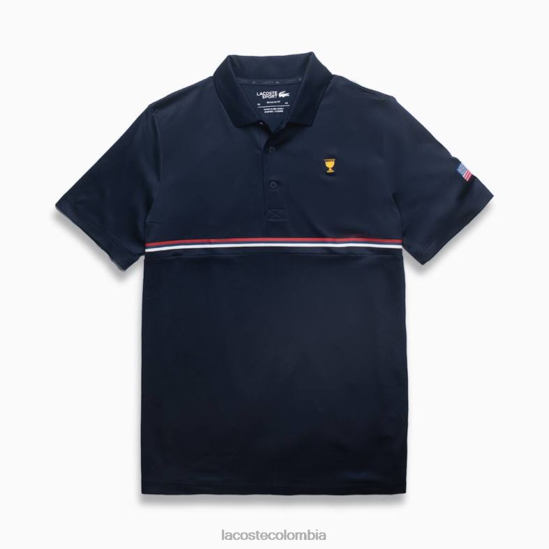 polo deportivo copa presidentes azul marino/rojo/blanco Lacoste ropa hombres 80XZX1217