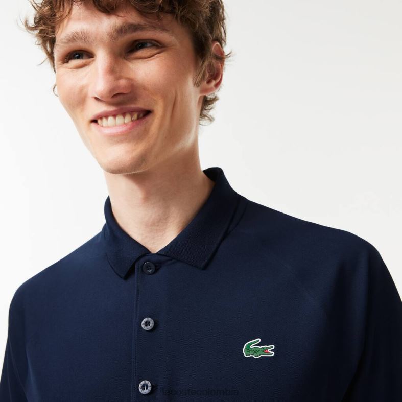 polo interlock deportivo transpirable resistente a la abrasión Azul marino Lacoste ropa hombres 80XZX166
