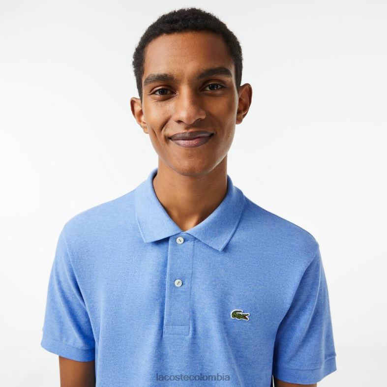 polo jaspeado original l.12.12 lomo azul Lacoste ropa hombres 80XZX185