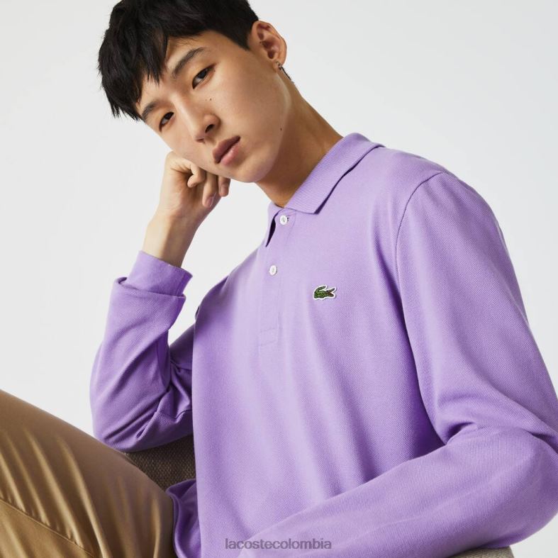 polo manga larga original l.12.12 púrpura Lacoste ropa hombres 80XZX945