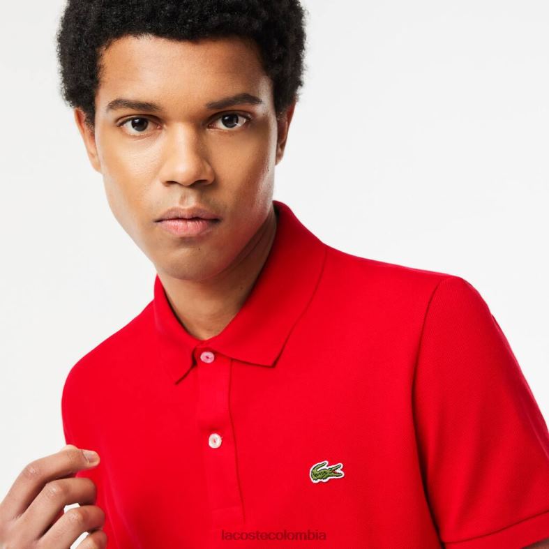 polo original l.12.12 de corte slim rojo Lacoste ropa hombres 80XZX752
