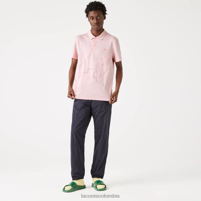 polo regular fit de algodón orgánico elástico rosa Lacoste ropa hombres 80XZX932