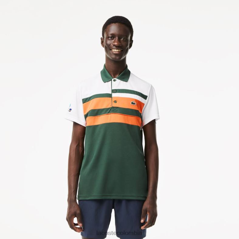 polo sport miami open edition a rayas blanco/naranja/verde Lacoste ropa hombres 80XZX239