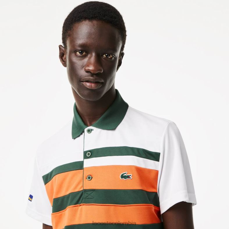polo sport miami open edition a rayas blanco/naranja/verde Lacoste ropa hombres 80XZX239