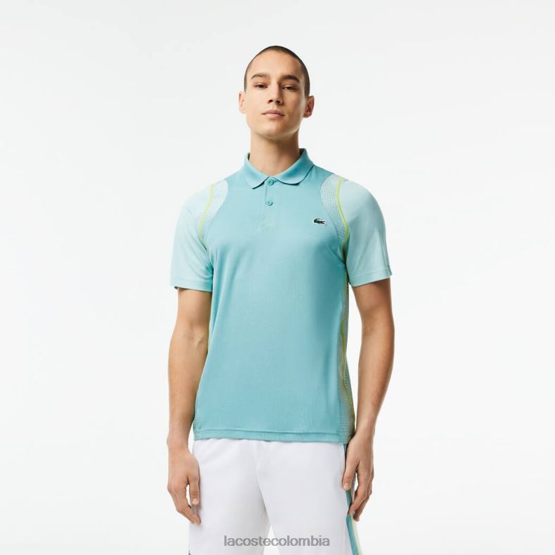 polo tenis de poliéster reciclado menta Lacoste ropa hombres 80XZX84