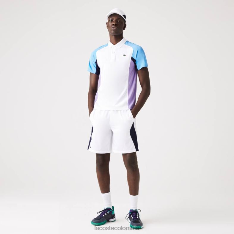 polo tenis pique termorregulador sport blanco/azul/azul marino/morado Lacoste ropa hombres 80XZX779