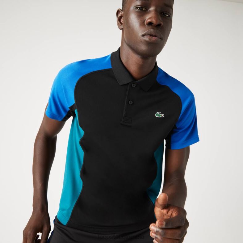 polo tenis pique termorregulador sport negro/azul/verde Lacoste ropa hombres 80XZX780