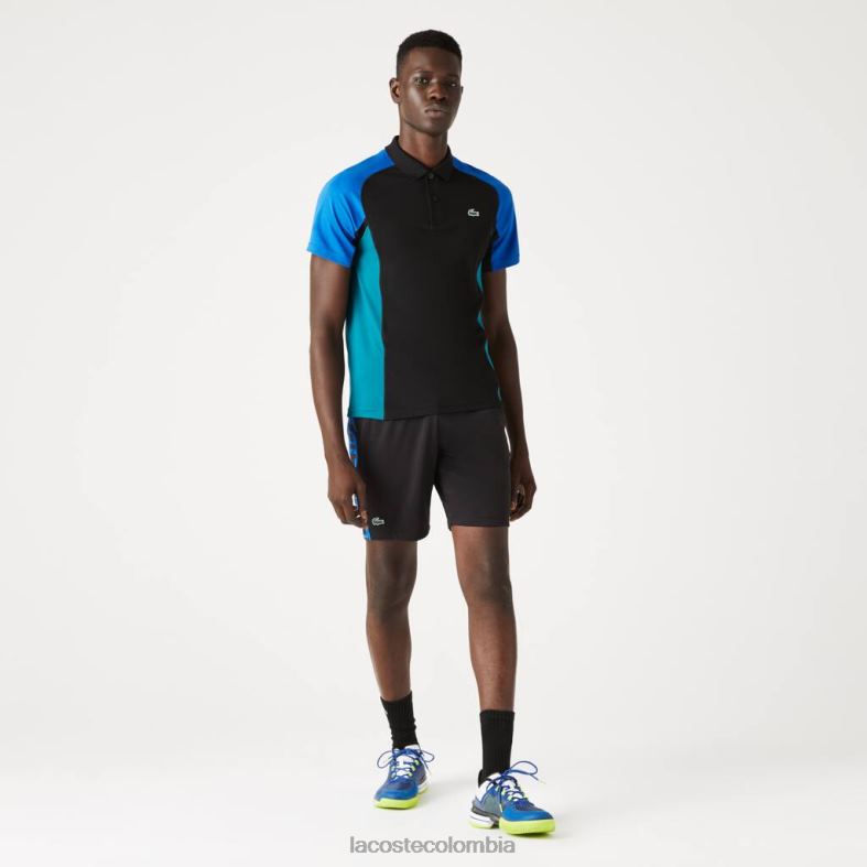 polo tenis pique termorregulador sport negro/azul/verde Lacoste ropa hombres 80XZX780