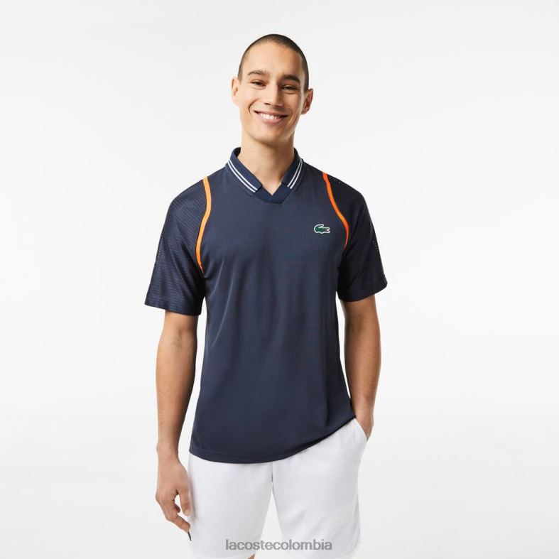 polo tenis x daniil medvedev azul Lacoste ropa hombres 80XZX235