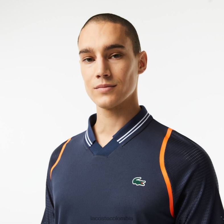 polo tenis x daniil medvedev azul Lacoste ropa hombres 80XZX235