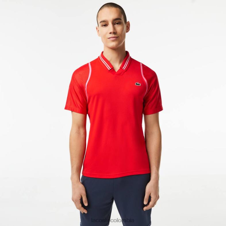 polo tenis x daniil medvedev rojo Lacoste ropa hombres 80XZX233