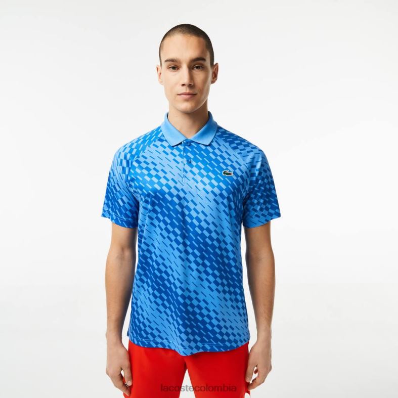 tenis x novak djokovic polo versión fan azul Lacoste ropa hombres 80XZX108