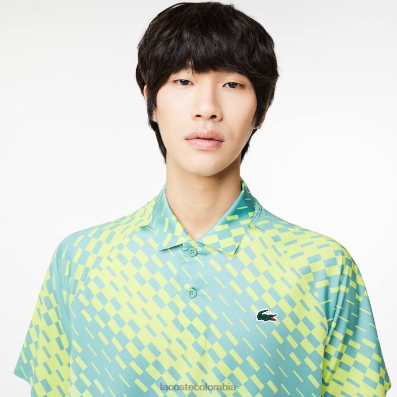 tenis x novak djokovic versión jugador polo verde/amarillo/verde claro Lacoste ropa hombres 80XZX44