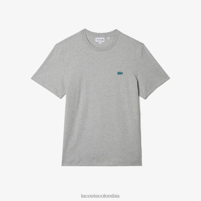 Camiseta de corte regular de punto de algodón con estampado moteado lomo gris Lacoste ropa hombres 80XZX748