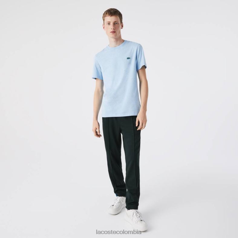 Camiseta de corte regular de punto de algodón con estampado moteado turquesa Lacoste ropa hombres 80XZX747