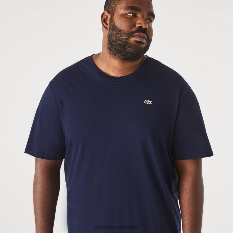 Camiseta de corte regular de punto de algodón pima Azul marino Lacoste ropa hombres 80XZX653