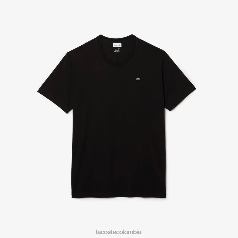 Camiseta de corte regular de punto de algodón pima negro Lacoste ropa hombres 80XZX652