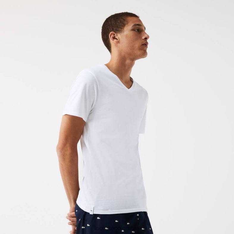 Pack de 3 camisetas lisas blanco Lacoste ropa hombres 80XZX1345