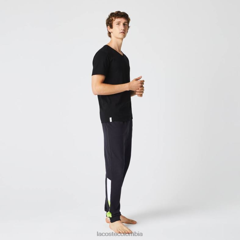 Pack de 3 camisetas lisas negro Lacoste ropa hombres 80XZX1346