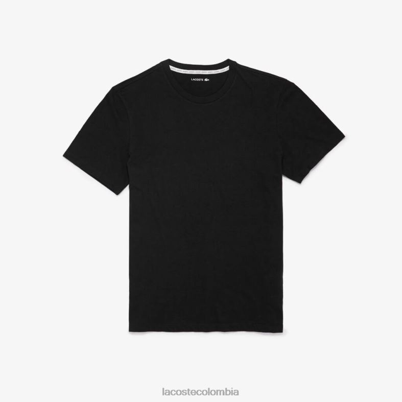 camiseta cómoda de manga corta negro Lacoste ropa hombres 80XZX1383