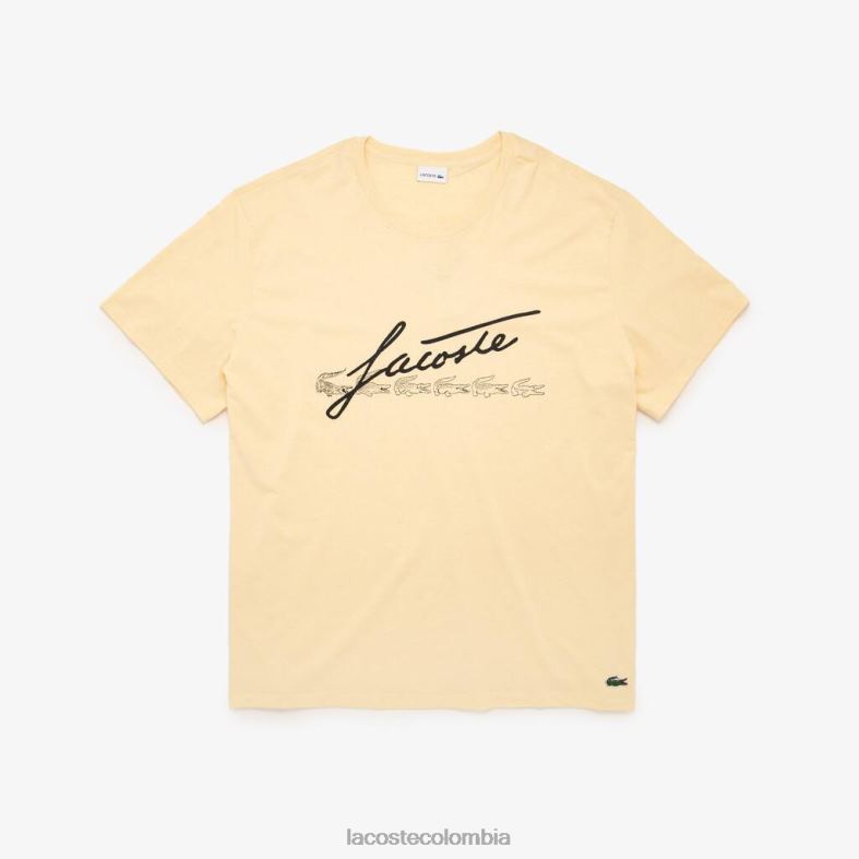 camiseta con estampado distintivo amarillo Lacoste ropa hombres 80XZX849