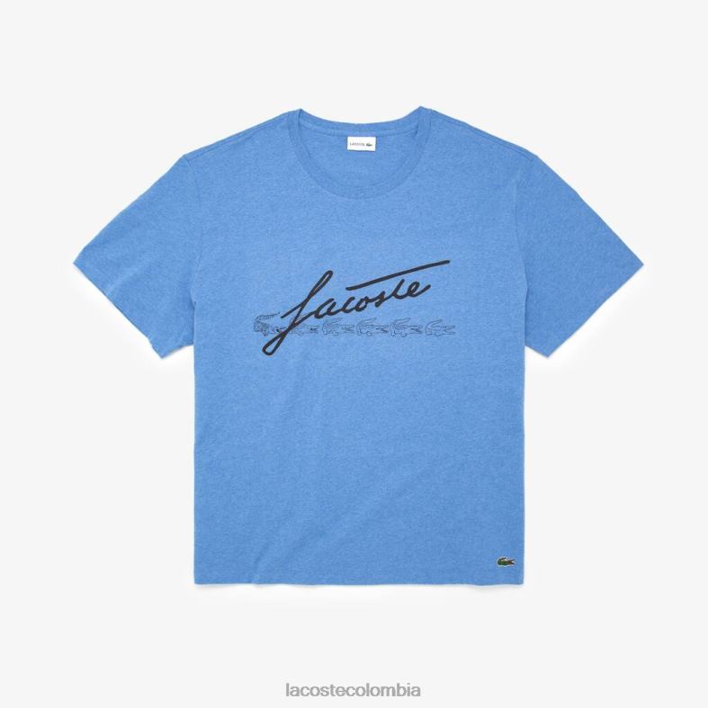 camiseta con estampado distintivo lomo azul Lacoste ropa hombres 80XZX848
