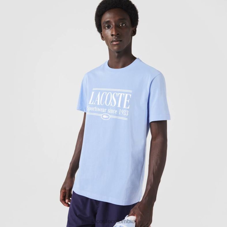 camiseta de corte regular azul Lacoste ropa hombres 80XZX107