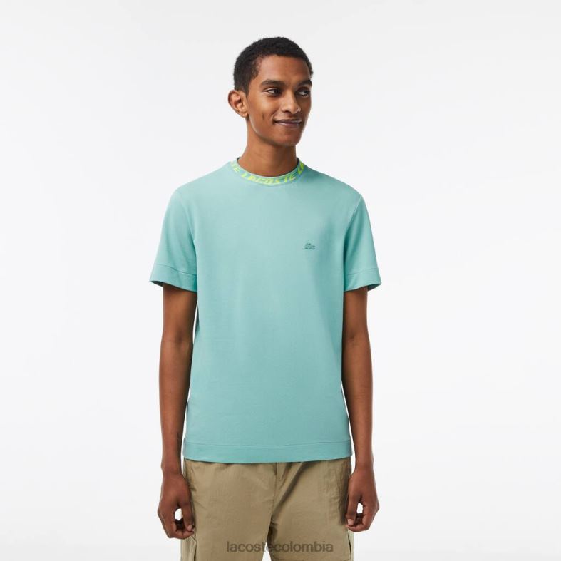 camiseta de corte regular con cuello de marca verde Lacoste ropa hombres 80XZX208