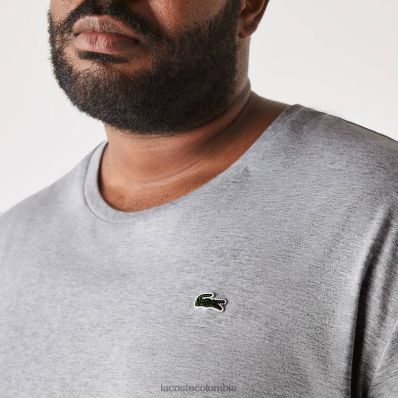camiseta de punto de algodón con cuello redondo xl lomo gris Lacoste ropa hombres 80XZX757