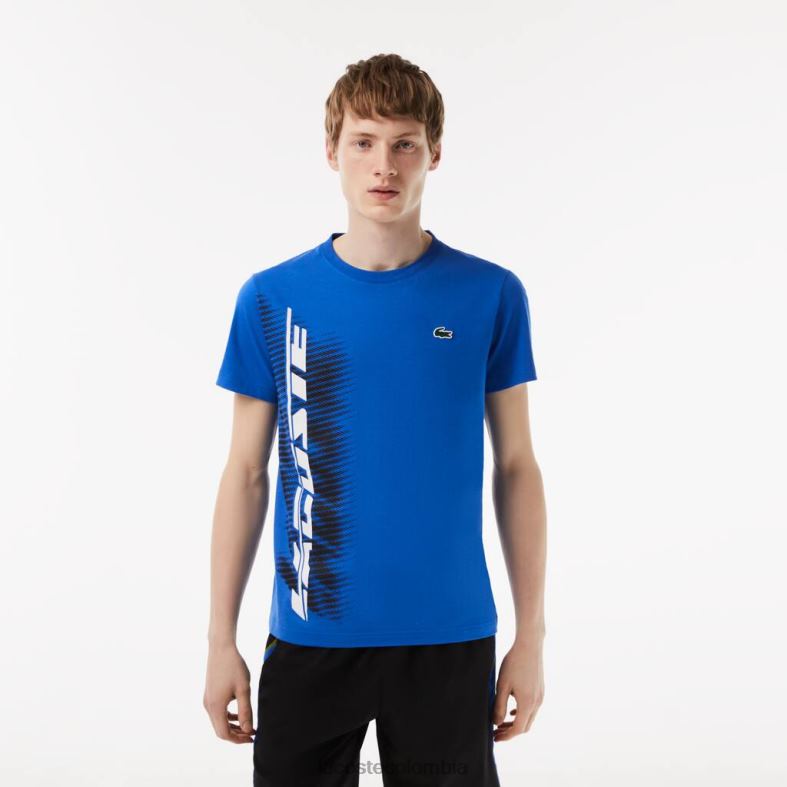 camiseta deportiva de corte regular con marca en contraste azul Lacoste ropa hombres 80XZX93