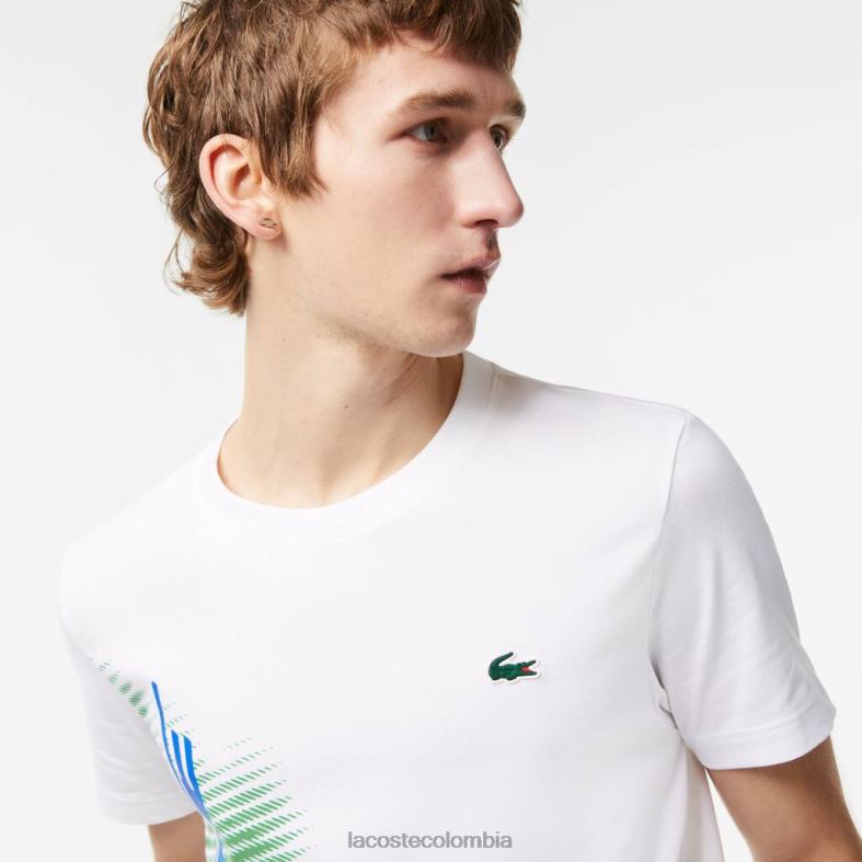 camiseta deportiva de corte regular con marca en contraste blanco Lacoste ropa hombres 80XZX91