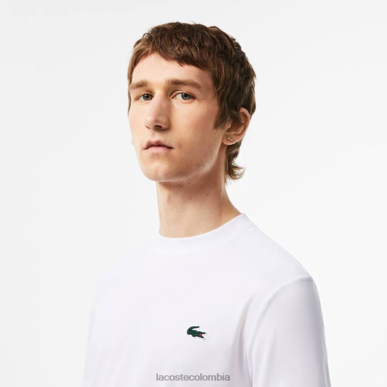 camiseta deportiva de corte slim en punto elástico blanco Lacoste ropa hombres 80XZX119