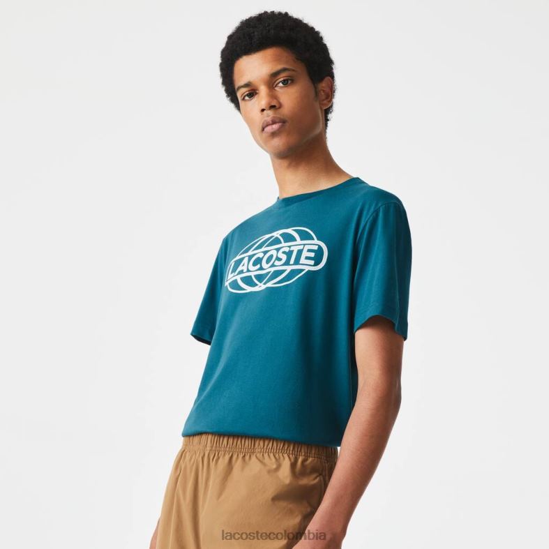 camiseta deportiva de punto orgánico verde Lacoste ropa hombres 80XZX697