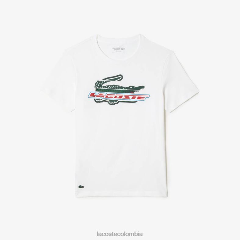 camiseta deportiva regular fit de algodón orgánico blanco Lacoste ropa hombres 80XZX141