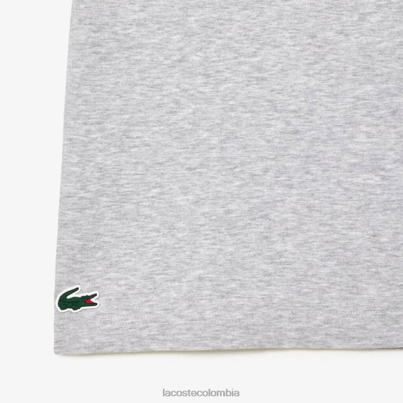camiseta deportiva regular fit de algodón orgánico lomo gris Lacoste ropa hombres 80XZX140
