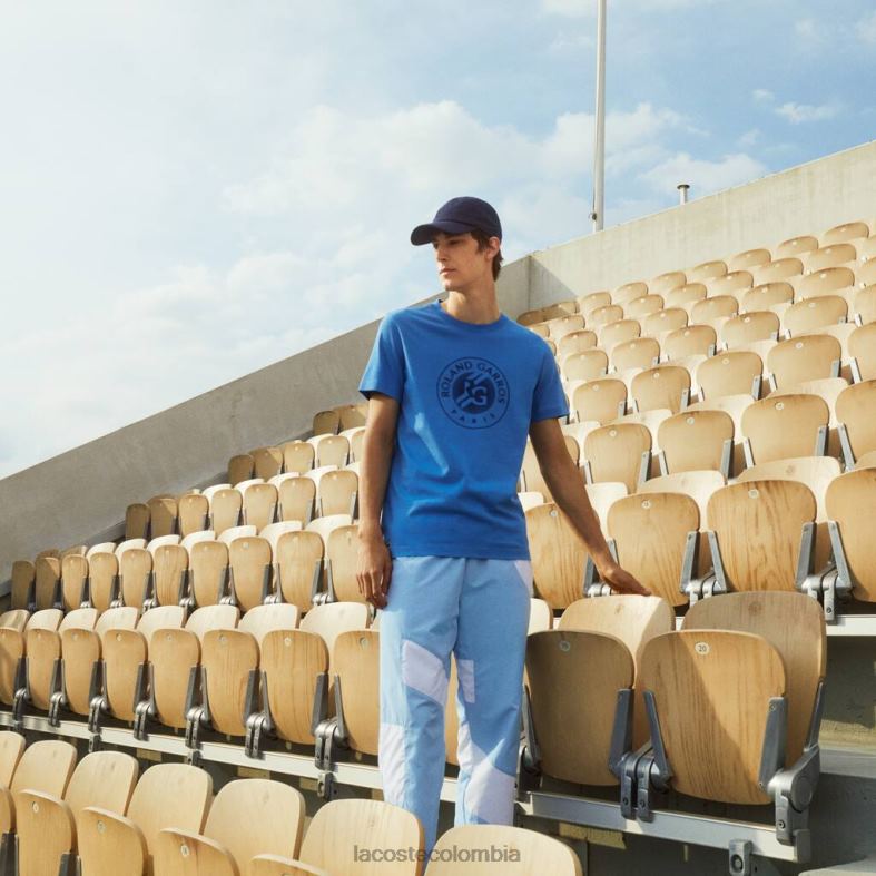 camiseta deportiva roland garros algodón orgánico azul/azul marino Lacoste ropa hombres 80XZX1601