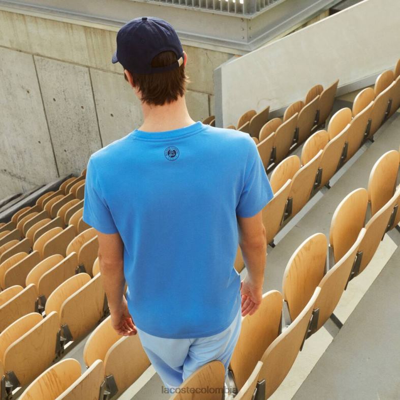 camiseta deportiva roland garros algodón orgánico azul/azul marino Lacoste ropa hombres 80XZX1601