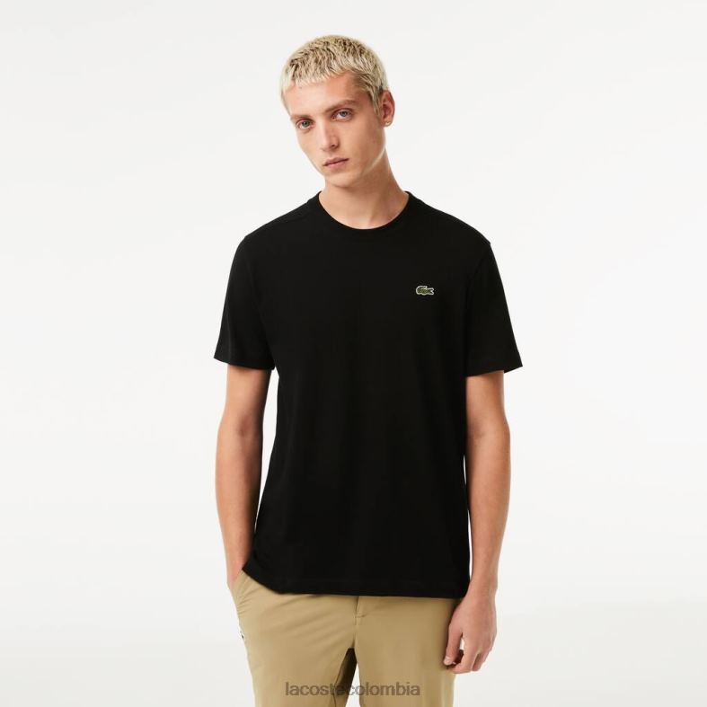 camiseta deportiva transpirable negro Lacoste ropa hombres 80XZX52