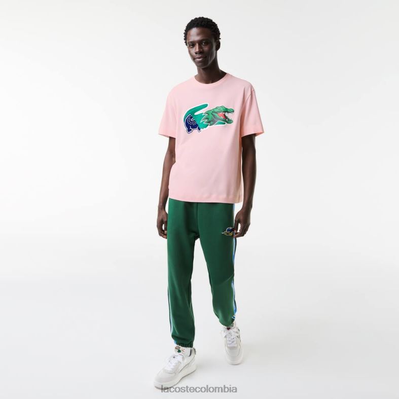 camiseta extragrande con diseño de cocodrilo Rosa claro Lacoste ropa hombres 80XZX610