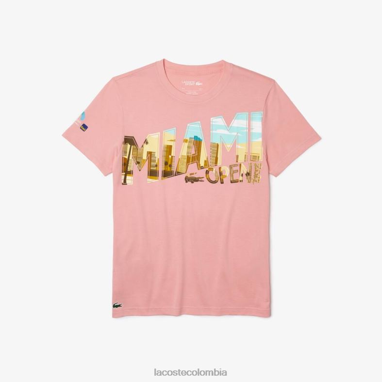 camiseta gráfica miami open miami rosa Lacoste ropa hombres 80XZX890
