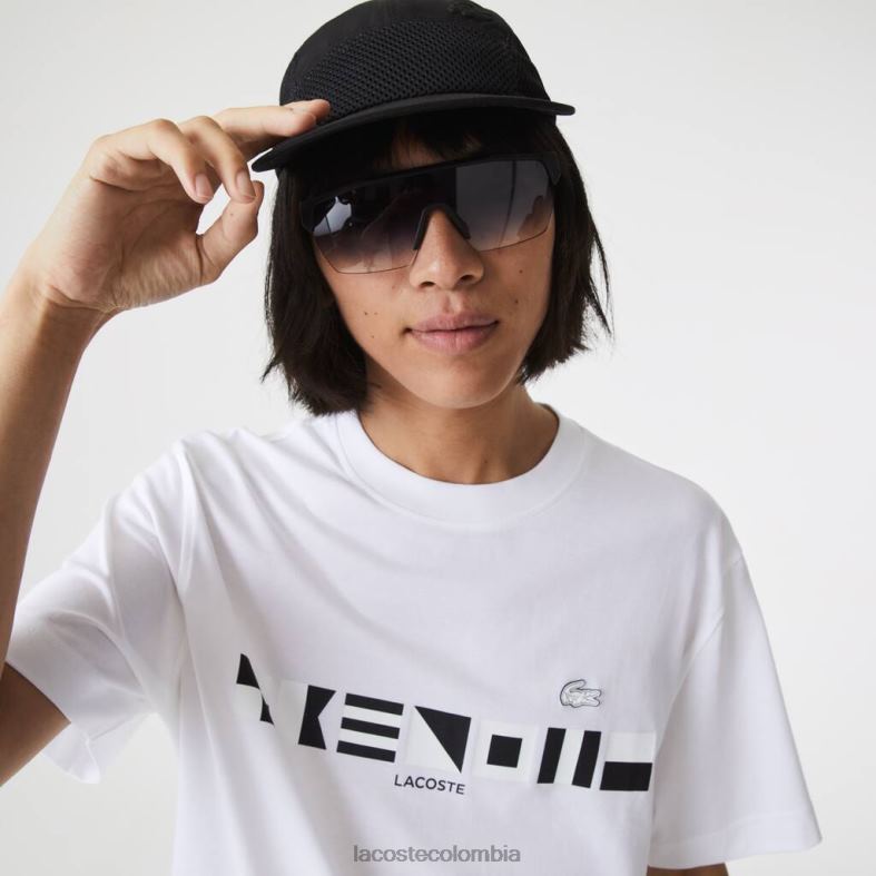 camiseta holgada con estampado blanco Lacoste ropa hombres 80XZX661