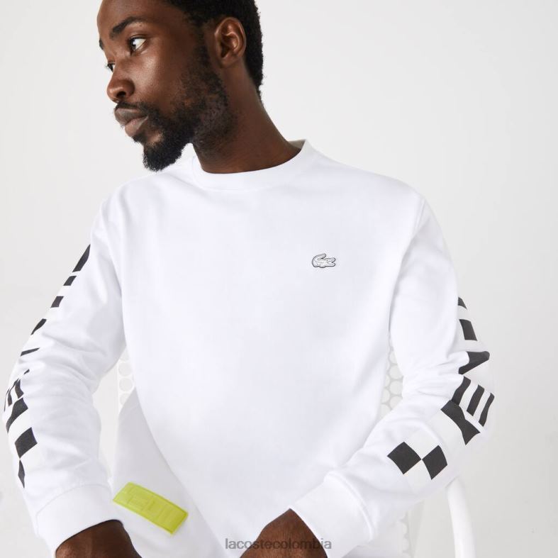 camiseta holgada con estampado blanco Lacoste ropa hombres 80XZX796