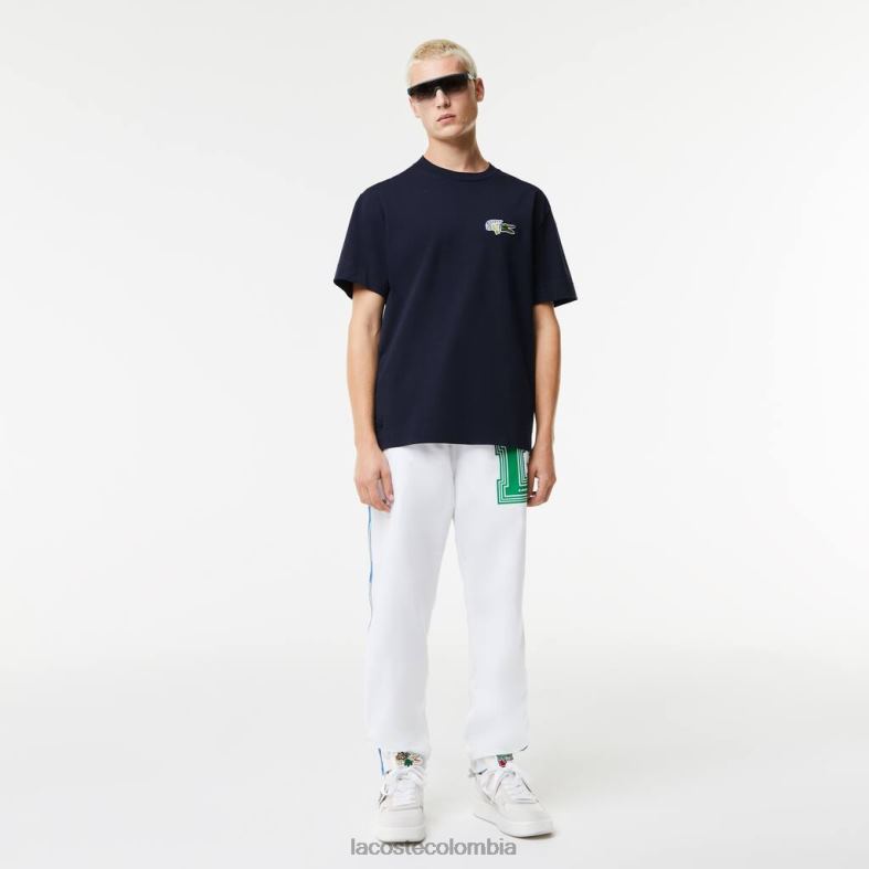 camiseta holgada con insignia y efecto cómic Azul marino Lacoste ropa hombres 80XZX741