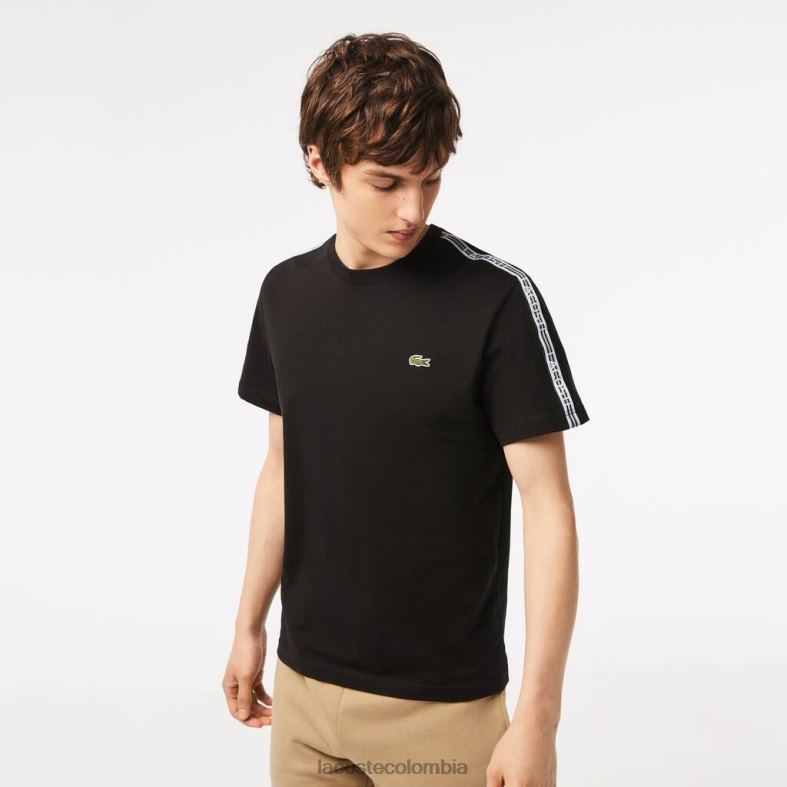 camiseta regular fit con raya del logo negro Lacoste ropa hombres 80XZX45