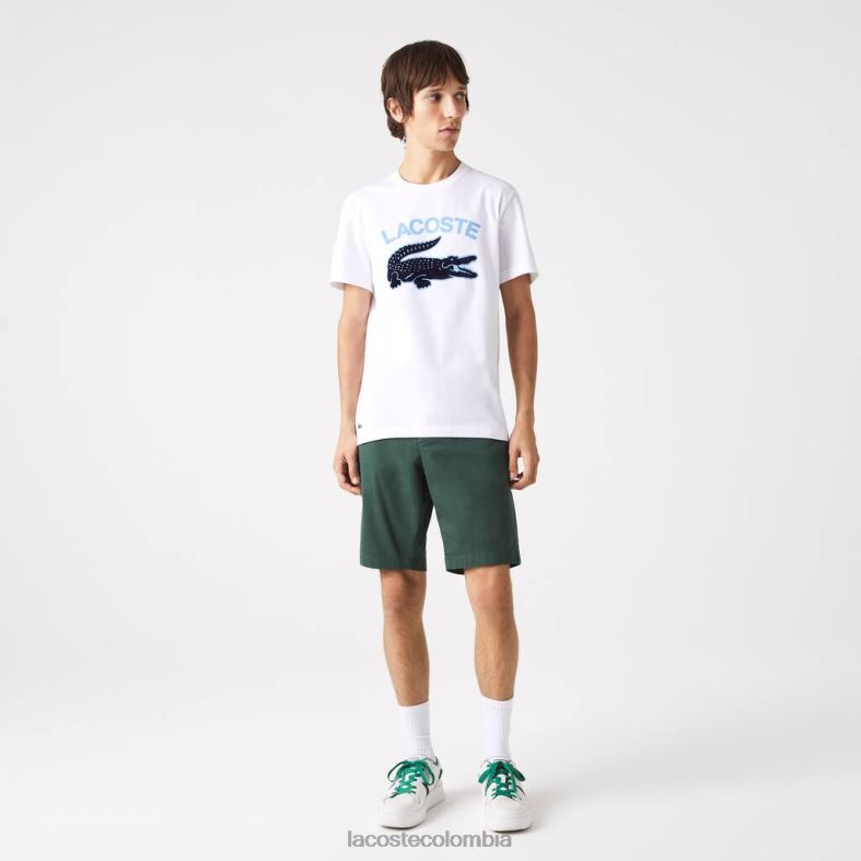 camiseta regular fit xl con estampado de cocodrilo blanco Lacoste ropa hombres 80XZX570