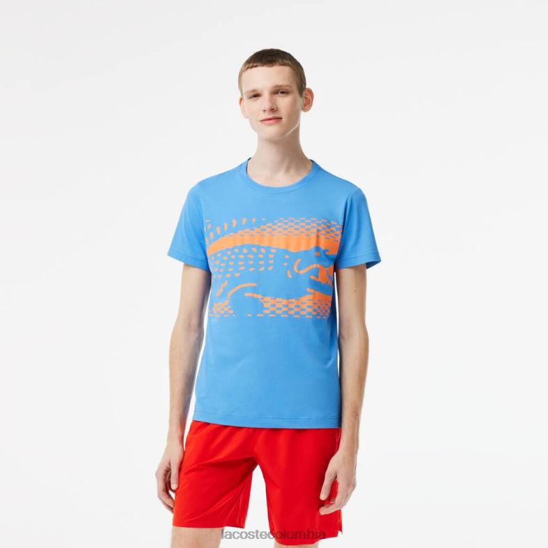 camiseta tenis x novak djokovic azul Lacoste ropa hombres 80XZX152