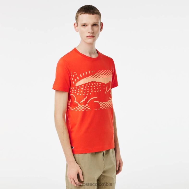 camiseta tenis x novak djokovic naranja Lacoste ropa hombres 80XZX154